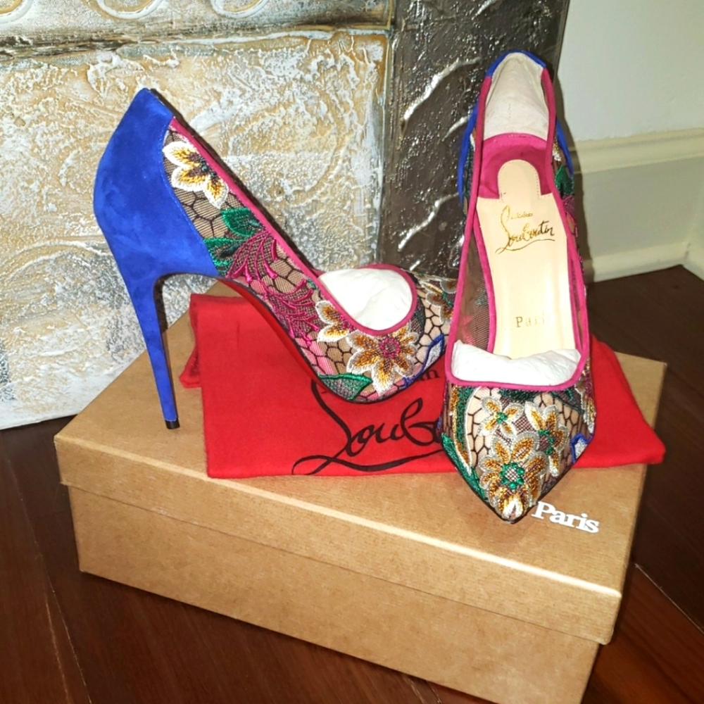 COPY - Christian Louboutin 100 lace rete/d floral